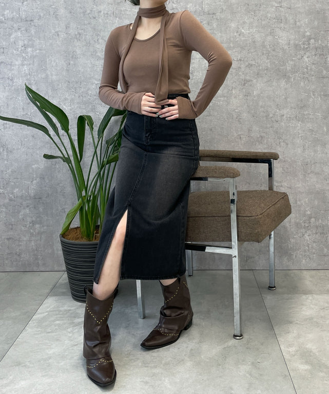 ブラウン　モデル:155cm F着用