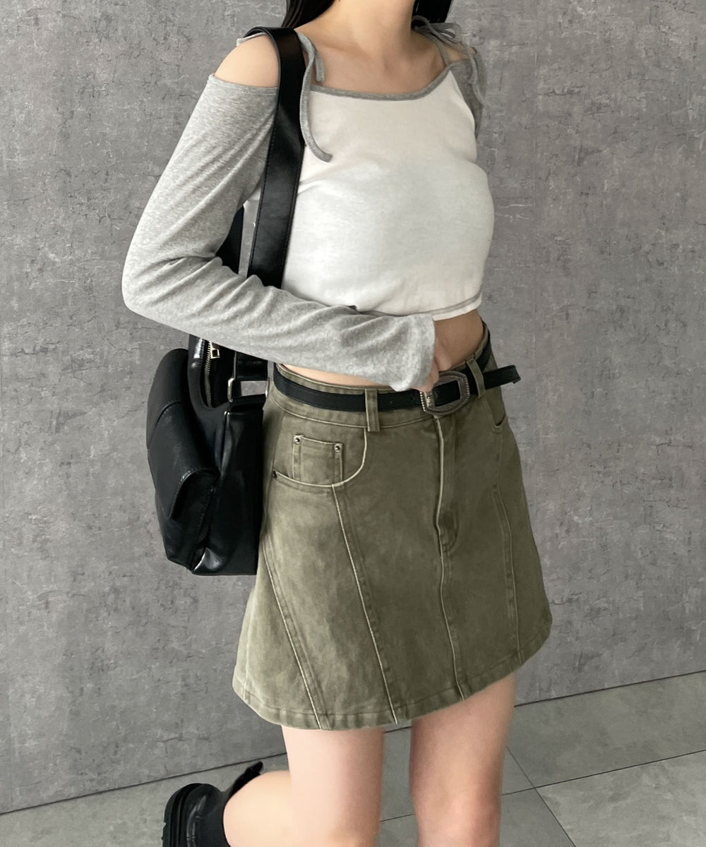 カーキ　モデル:155cm M着用