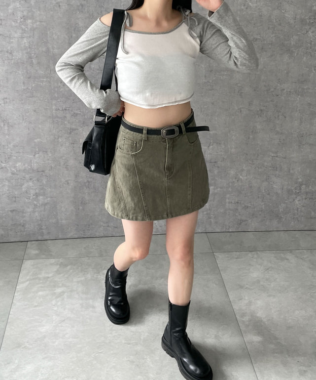 カーキ　モデル:155cm M着用