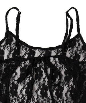 バックリボンレースキャミワンピース