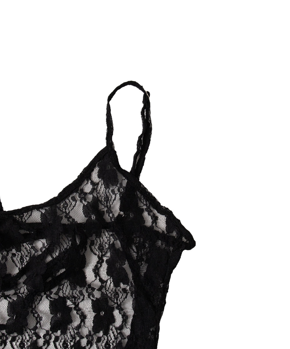 バックリボンレースキャミワンピース