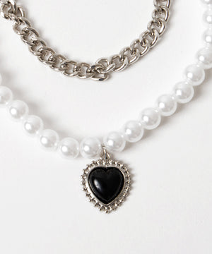 L2Pパールハートストーンネックレス