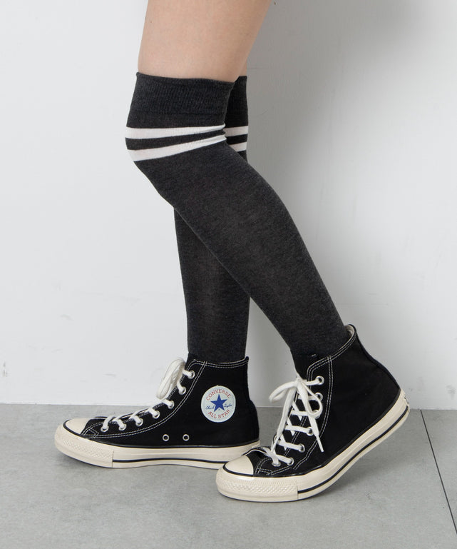 2ラインハイソックス(23-25cm)/グレー