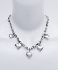 Lステンレスハートネックレス