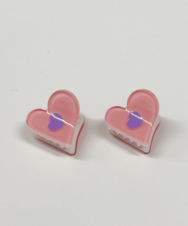 L2PWハートミニクリップ/Lピンク