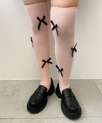 リボンシフォンハイソックス(23-25cm)