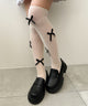 リボンシフォンハイソックス(23-25cm)/ホワイト