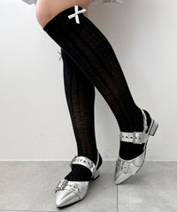 リボンスカシアミハイソックス(23-25cm)