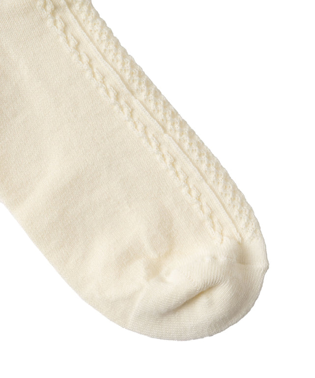 フリルリボンパターンクルーソックス(23-25cm)