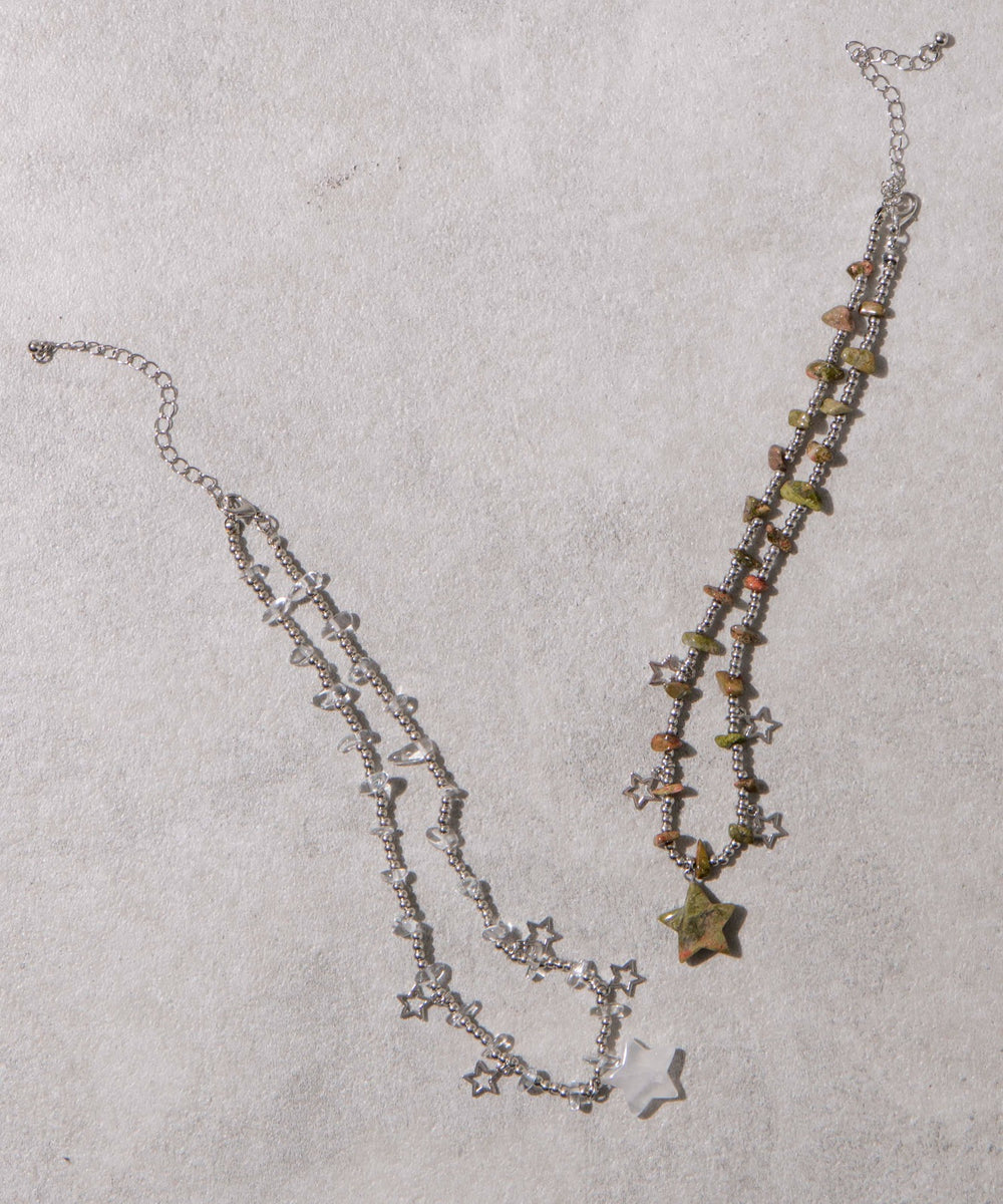 Lスターストーンデザインネックレス