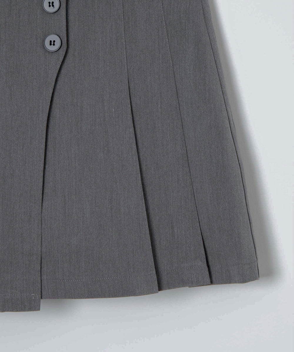 ボタンラッププリーツスカパン