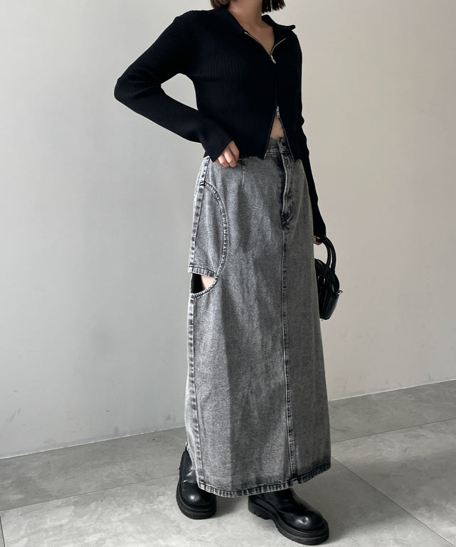 デニムブラックソノタ　モデル:155cm F着用