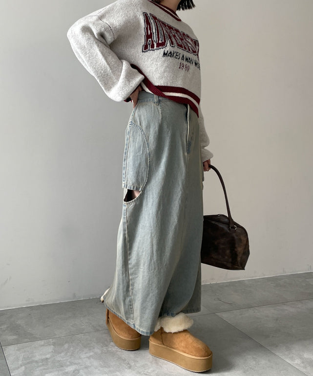 デニム中濃加工　モデル:155cm F着用
