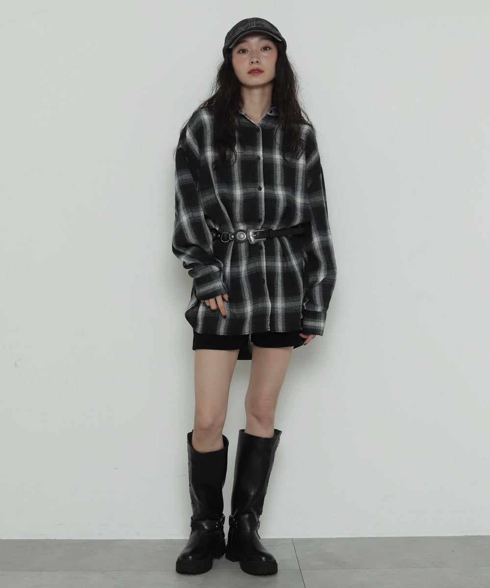 ブラックチェック１　モデル：161cm F着用