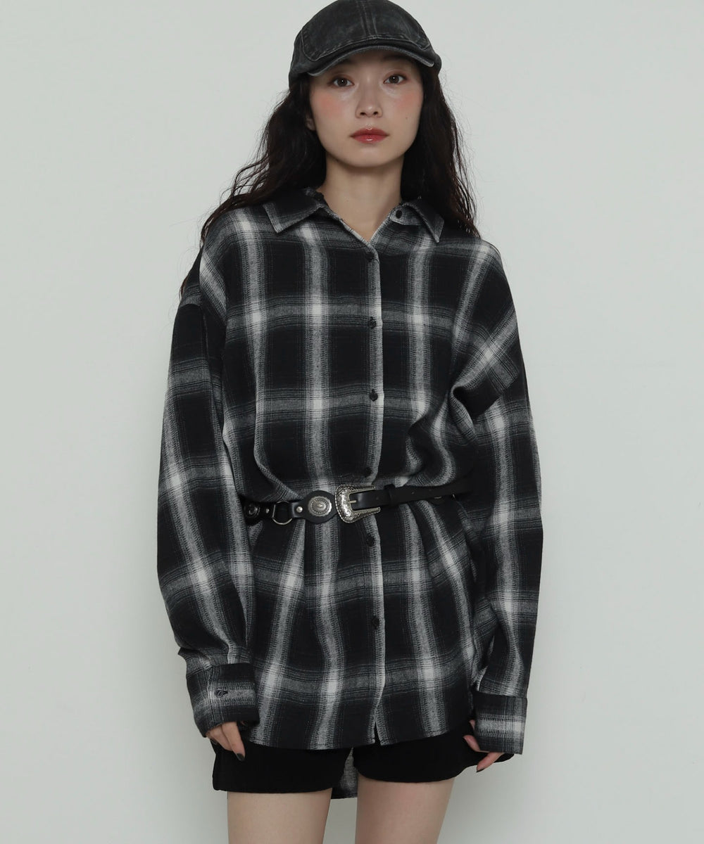 ブラックチェック１　モデル：161cm F着用