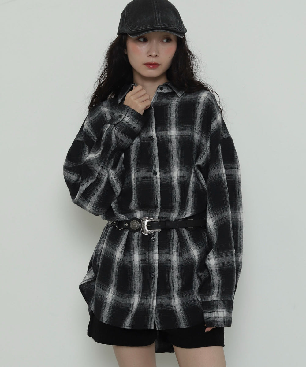 ブラックチェック１　モデル：161cm F着用