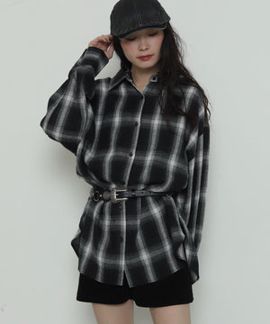 ブラックチェック１　モデル：161cm F着用