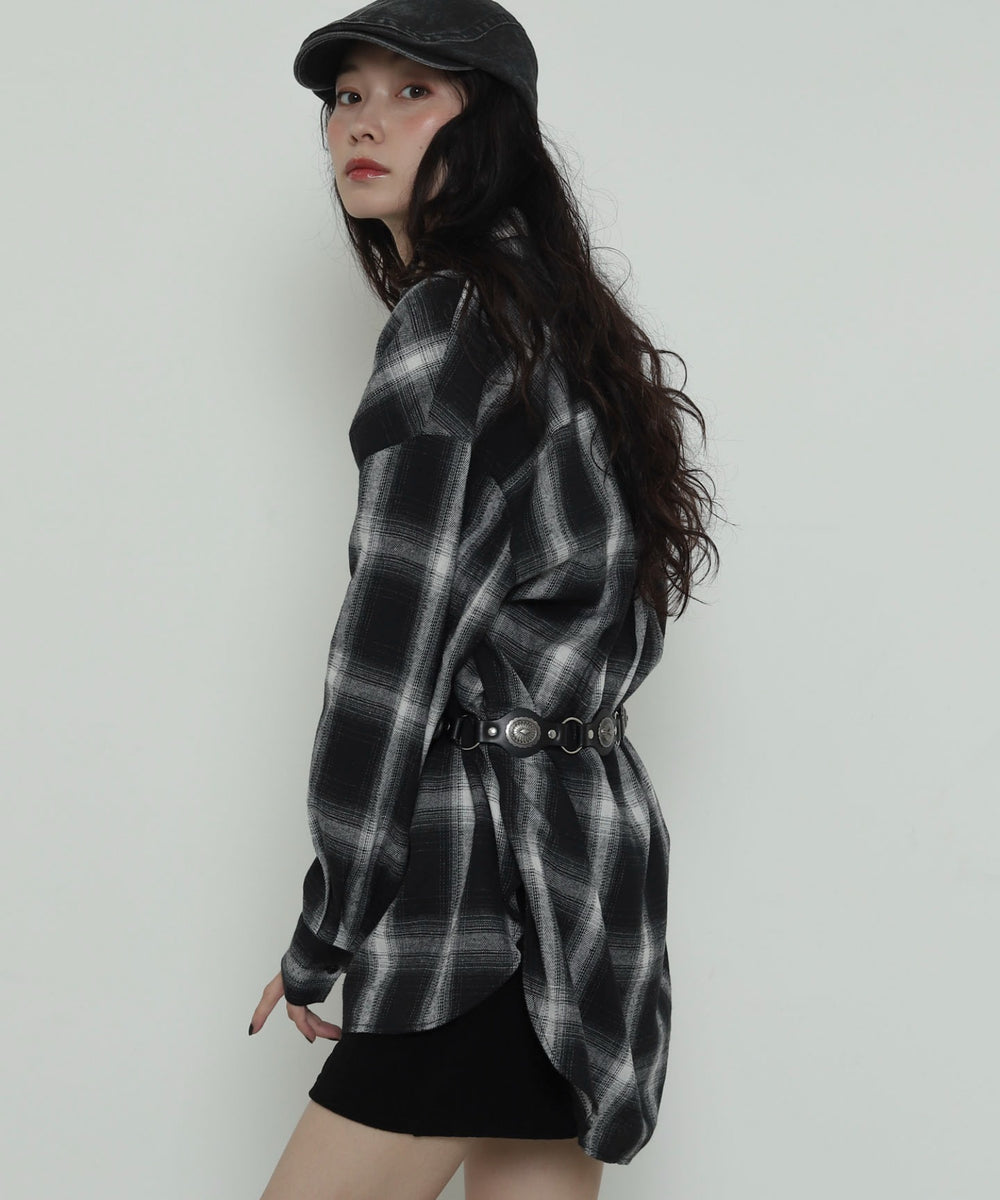 ブラックチェック１　モデル：161cm F着用ブラックチェック１　モデル：161cm F着用