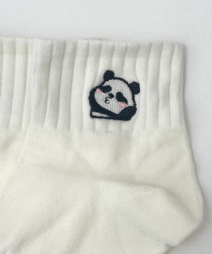 パンダ刺繍アンクルソックス(23-25cm)