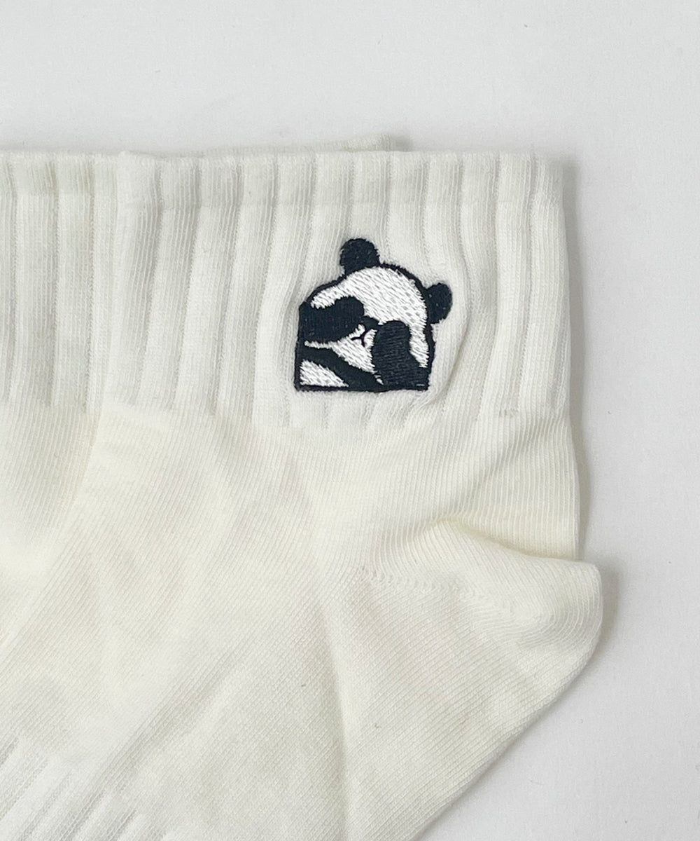 パンダ刺繍アンクルソックス(23-25cm)