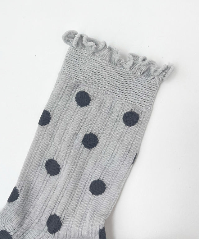 ドット柄フリルソックス(23-25cm)