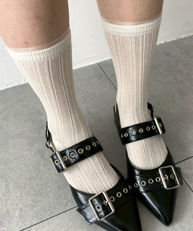 アソート透かし編みソックス(23-25cm)/レース(柄１)