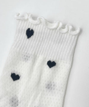 ハート総柄フリルソックス(23-25cm)