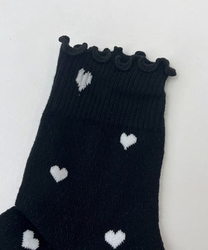 ハート総柄フリルソックス(23-25cm)