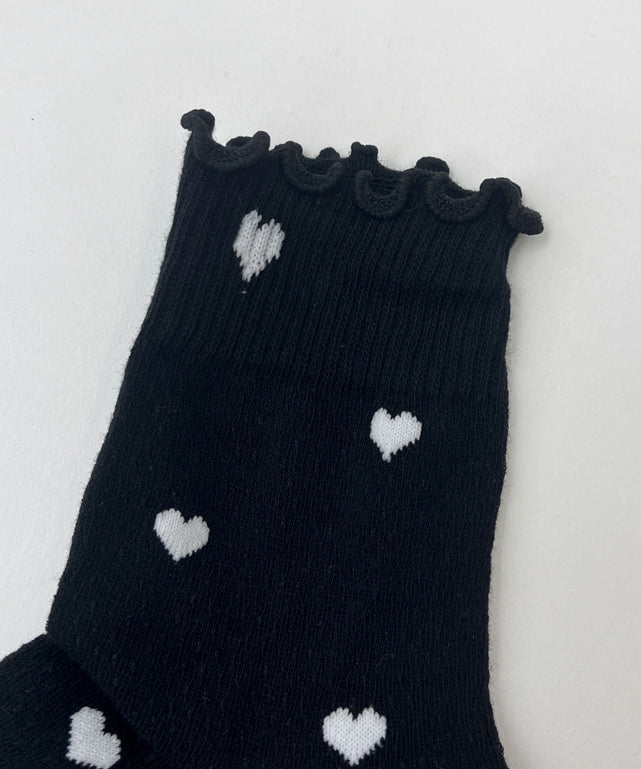 ハート総柄フリルソックス(23-25cm)