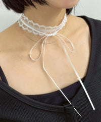 Lリボンレイヤードレースチョーカー