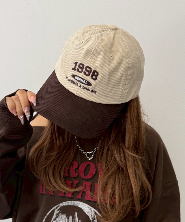 1998ロゴコーデュロイキャップ/オフホワイト