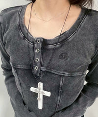 LMIXウッドクロスネックレス