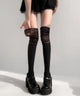 レース切替ハイソックス(23-25cm)/ブラック