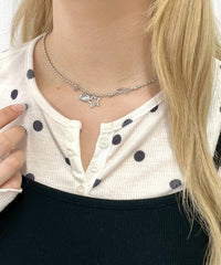 Lスターモチーフボールチェーンネックレス