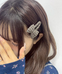 L2Pチェックリボンパッチンピン