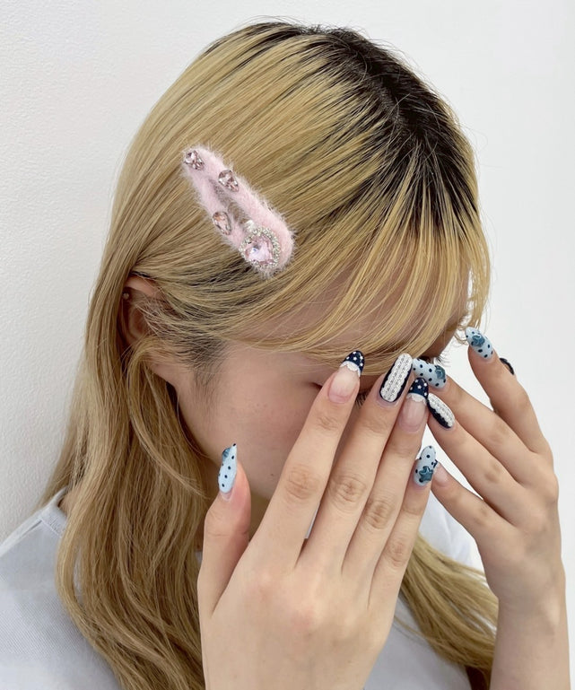 L2Pビジューファーヘアピン/Lピンク