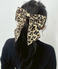 Lラインストーンレオパードリボンバレッタ