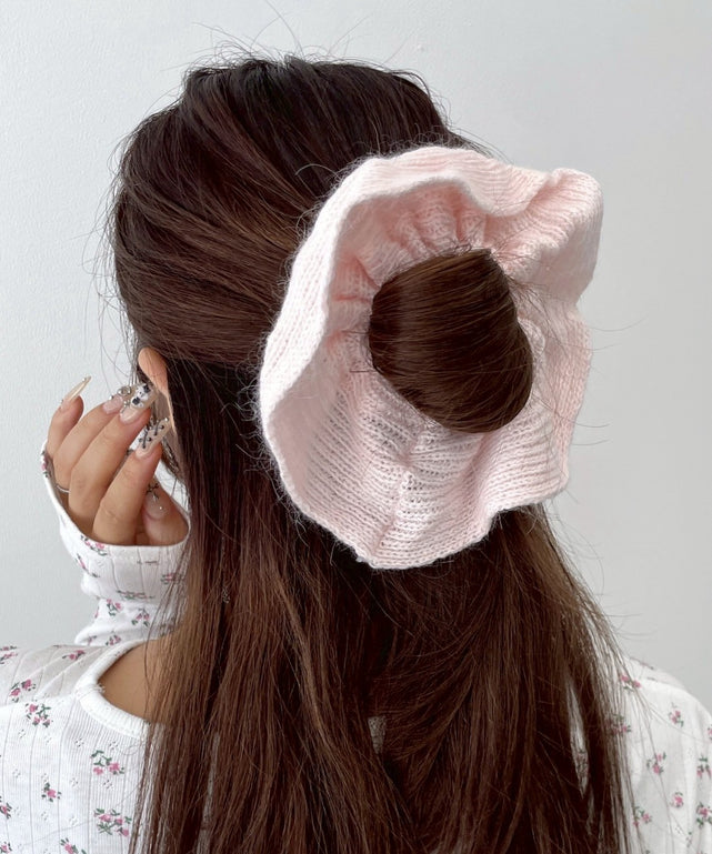 LBIGニットシュシュ/Lピンク