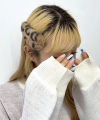L2Pレオパードファーヘアピン