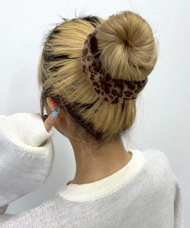 Lシャギーレオパードシュシュ/ブラウン