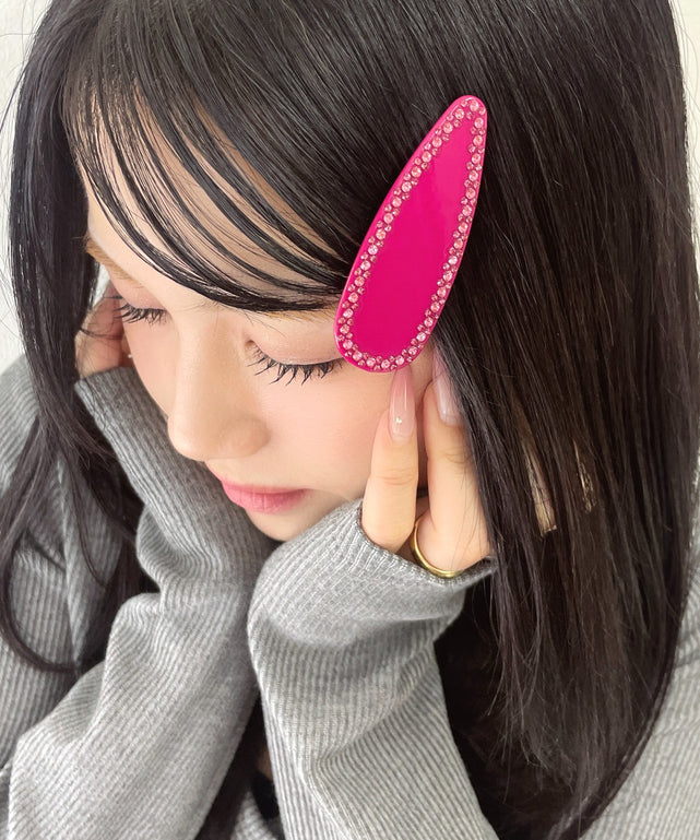 Lビジューアクリルクリップ/ピンク