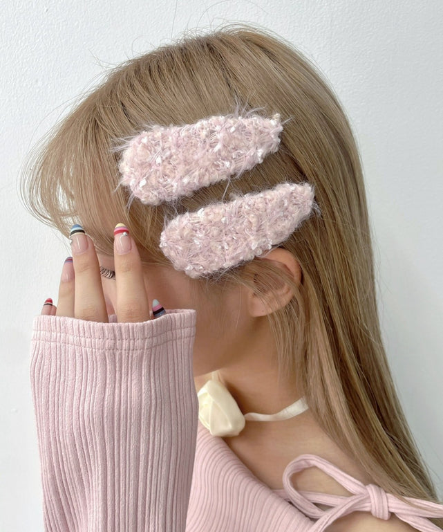 L2Pツイードニットパッチンピン/Lピンク