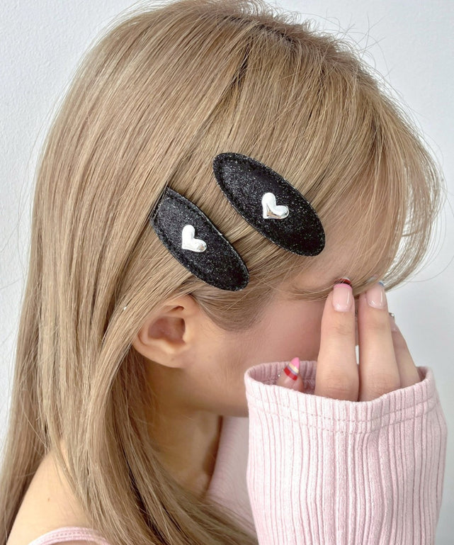 L2Pハートモチーフラメクリップ/ブラック