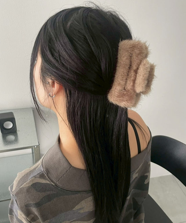 Lスクエアファーバンス/ブラウン