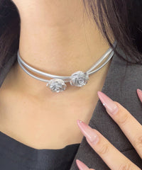 Lフラワーモチーフコードチョーカー