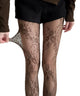 フラワー総レースタイツ/ブラウン