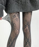 フラワー総レースタイツ/Lグレー