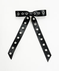 Lアイレットデザインロングリボンバレッタ