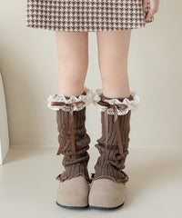 レースリブニットレッグカバー