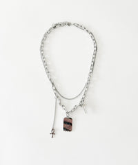 Lステンレス2連ジャラパーツネックレス